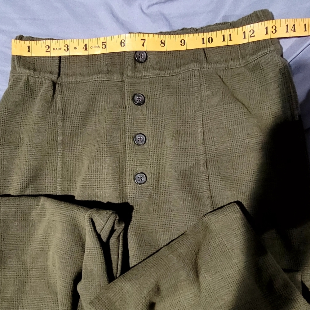 Madewell Knit Huston Button Pants In Glen Plaid Size Small Color Kale - Picture 6 of 11